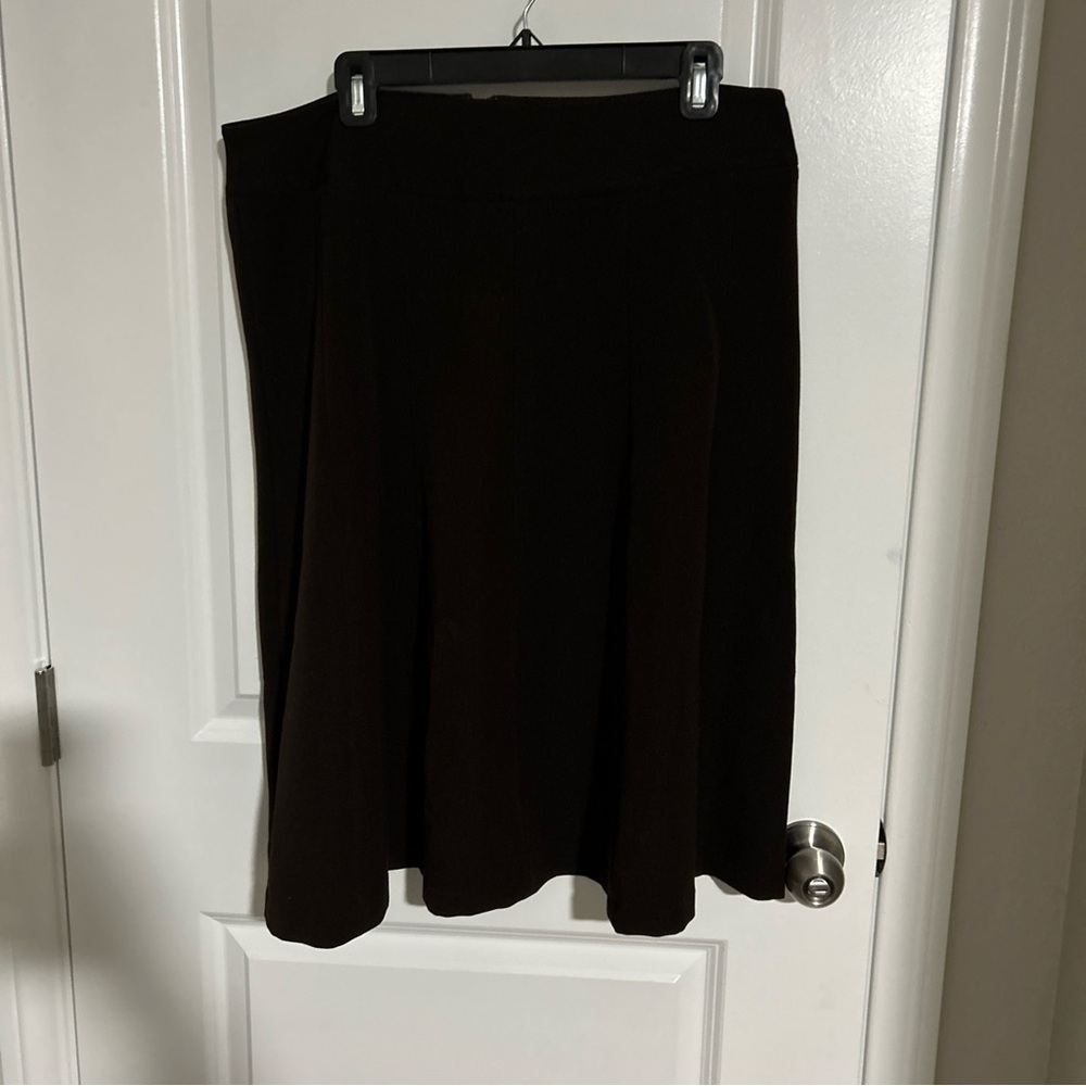 Rafaella Women’s 12 Brown Pleated Flare Skirt 36x26